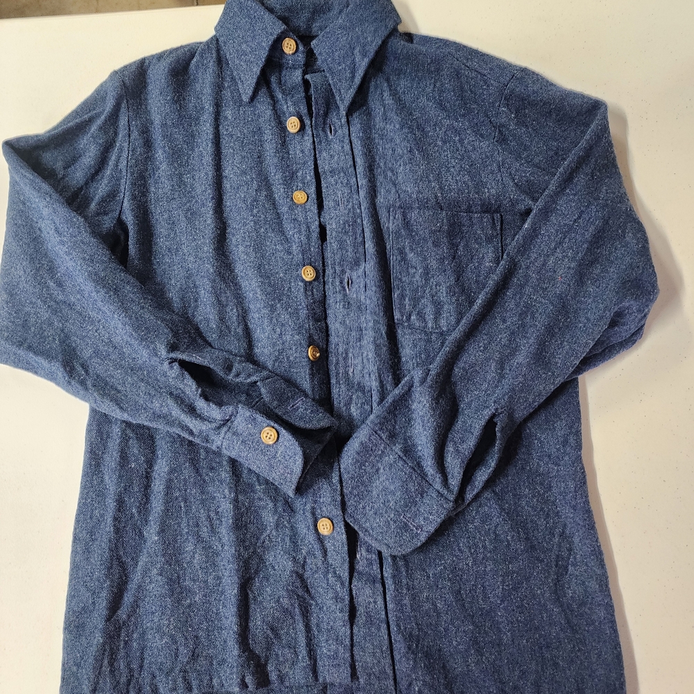 McGregor Blue Casual Wool Button Down Shirt